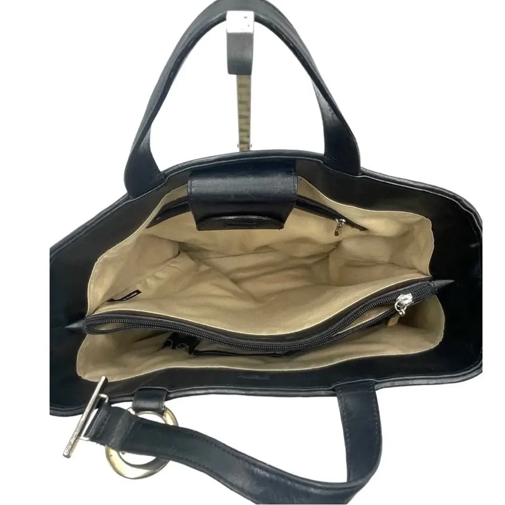Vintage - Carolee Weave Leather Tote Handbag